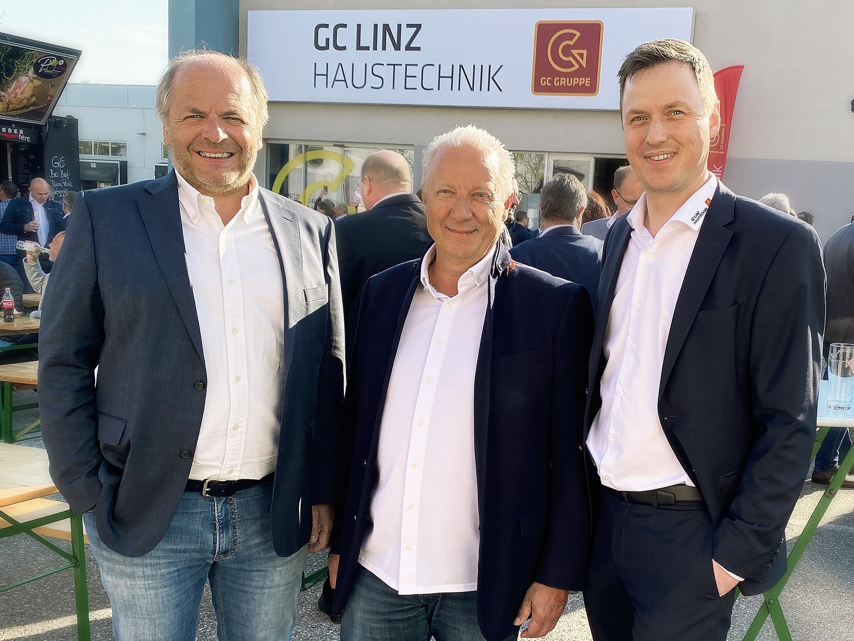Peter Moser, Harald Koppler, Peter Öller bei Eröffnungsevent GC LINZ